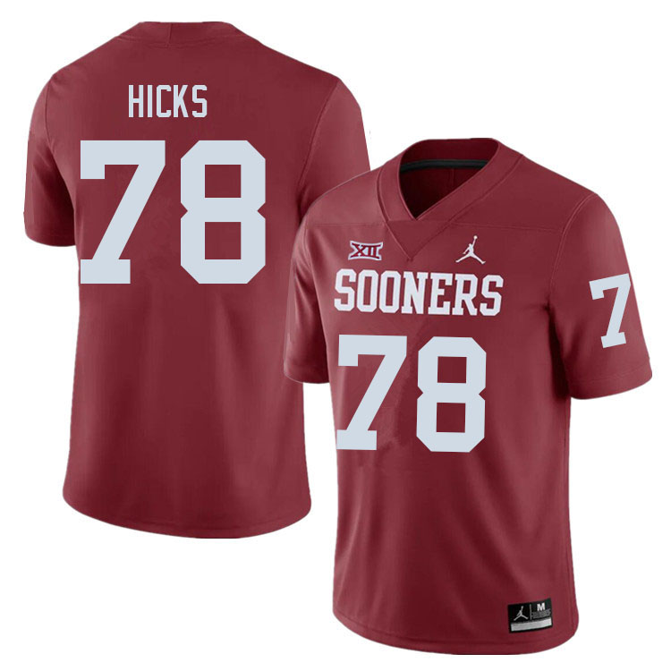 Oklahoma Sooners #78 Marcus Hicks College Football Jerseys Sale-Crimson